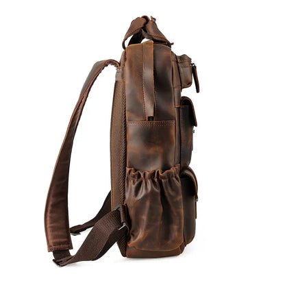 Custom ODM &OEM Retro Genuine Crazy Horse Leather Men Laptop Backpack Luxury Vintage Pure Real Cow Leather Backpack Man - Premium Backpack Bags from Handbags Specialist Headquarter - Just $165.99! Shop now at Handbags Specialist Headquarter