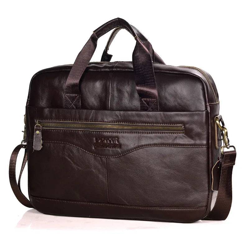 Men Genuine Leather Handbags Casual Leather Laptop Bags Male Business Travel Messenger Bags Men's Crossbody Shoulder Bag - Premium  from LACHIOUR Store - Just $169.99! Shop now at Handbags Specialist Headquarter