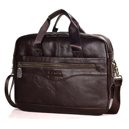 Men Genuine Leather Handbags Casual Leather Laptop Bags Male Business Travel Messenger Bags Men's Crossbody Shoulder Bag - Premium  from LACHIOUR Store - Just $169.99! Shop now at Handbags Specialist Headquarter