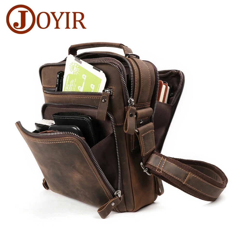 JOYIR New Genuine Leather Men Vintage Handbags Small Flap Men's Shoulder Bag Casual Office Messenger Bags Fashion Crossbody Bag - Premium  from eprolo - Just $73.46! Shop now at Handbags Specialist Headquarter