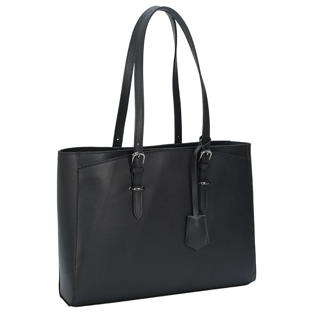 High Quality Fashion Design Unisex Black Napa Full Grain Leather Shoulder Bag Genuine Leather Tote Bag for Women Handbags - Premium Tote Bag from Handbags Specialist Headquarter - Just $106.99! Shop now at Handbags Specialist Headquarter