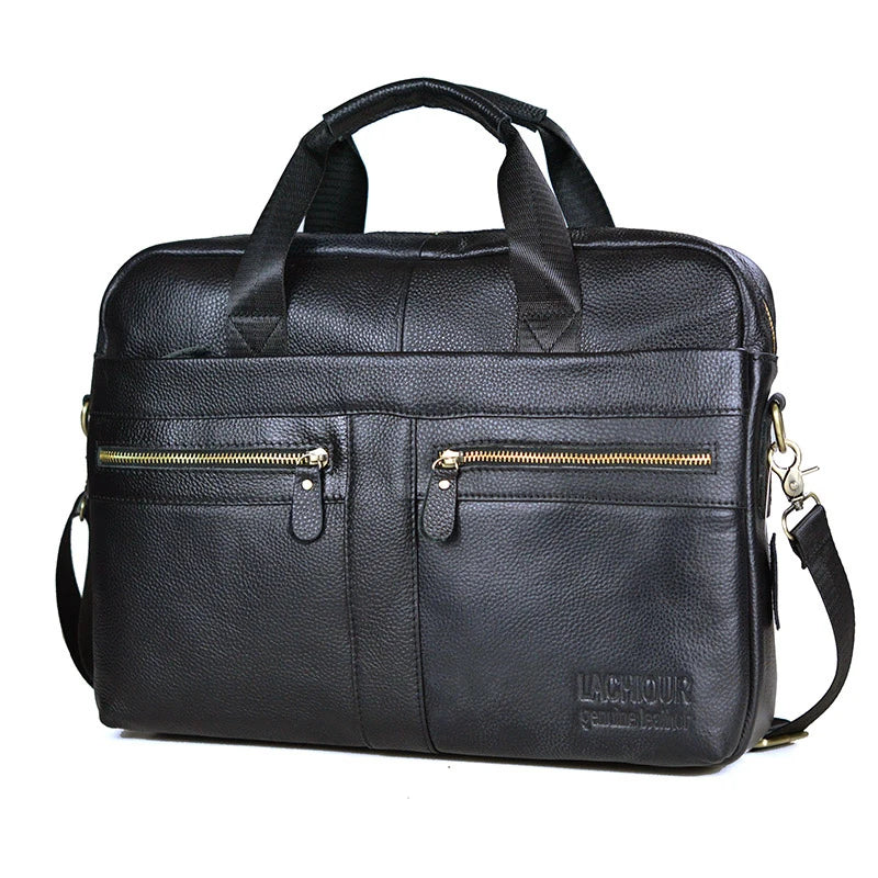 Men Genuine Leather Handbags Casual Leather Laptop Bags Male Business Travel Messenger Bags Men's Crossbody Shoulder Bag - Premium  from LACHIOUR Store - Just $169.99! Shop now at Handbags Specialist Headquarter