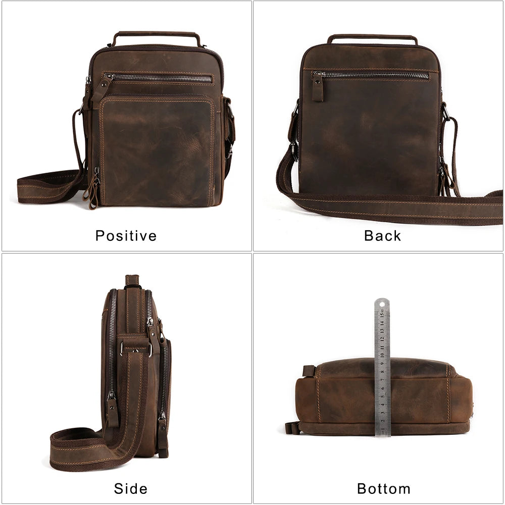 JOYIR New Genuine Leather Men Vintage Handbags Small Flap Men's Shoulder Bag Casual Office Messenger Bags Fashion Crossbody Bag - Premium  from eprolo - Just $73.46! Shop now at Handbags Specialist Headquarter