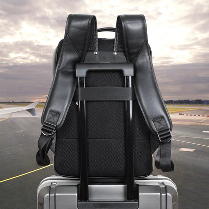 New Design Fashion Business Style Cowhide Computer Backpack Leather Stylish Laptop Bag High Quantity Leather Back Pack - Premium Backpack Bags from Handbags Specialist Headquarter - Just $165.99! Shop now at Handbags Specialist Headquarter