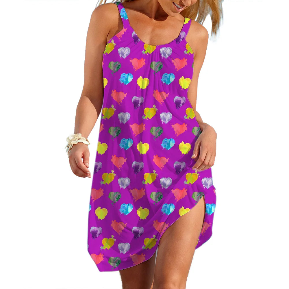 Women's Slip Dress Heart Shape Casual Beach Clothes Summer Woman  Seaside Skirt Streetwear Lady Soft Dresses Sleevesless Tops - Premium  from Shop1103877602 Store - Just $25.99! Shop now at Handbags Specialist Headquarter