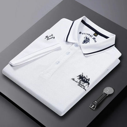 New Summer Korean Embroidered Polo Shirt Men's Luxury Top Casual Lapel Short Sleeve T-shirt Fashion Anti-wrinkle Men T Shirt - Premium Men's Polo shirt from Handbags Specialist Headquarter - Just $28.95! Shop now at Handbags Specialist Headquarter