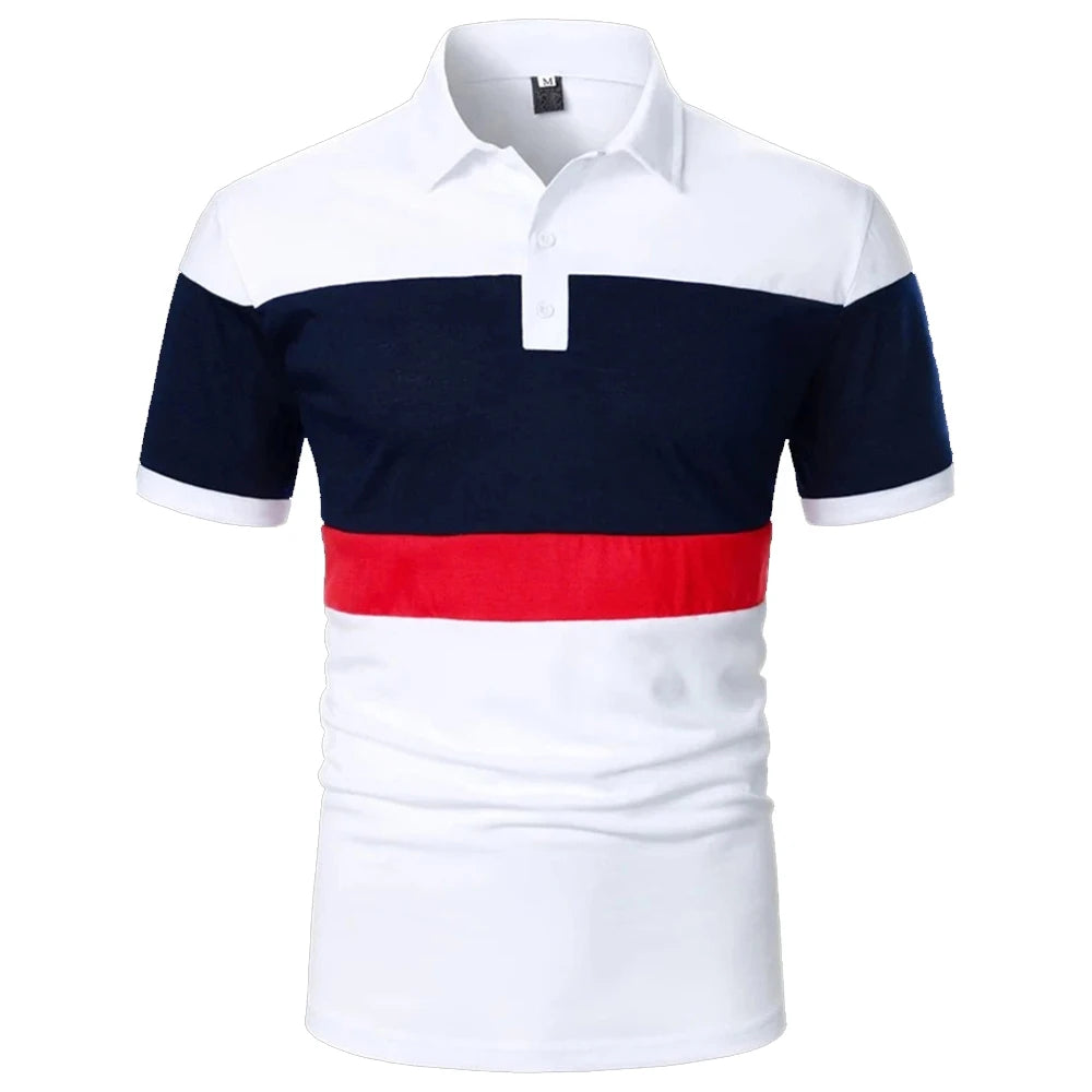 Men's Casual Striped Polo Shirt - Summer Style - Premium Men's Polo shirt from Handbags Specialist Headquarter - Just $29.98! Shop now at Handbags Specialist Headquarter
