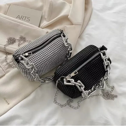 Rhinestone Bucket Bag - Glittering Evening Accessory - Premium Crossbody Bags from Shop1103841340 Store - Just $19.49! Shop now at Handbags Specialist Headquarter