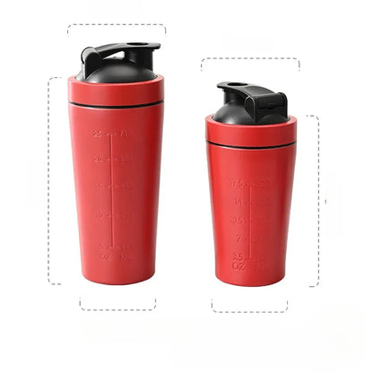 500ML/750ML Stainless Steel Protein Powder Shaker Bottle with Steel Ball and Scale Leak Proof Gym Fitness Sport Whey Shakes Cup - Premium Water Bottles from Stone's Store - Just $18.99! Shop now at Handbags Specialist Headquarter