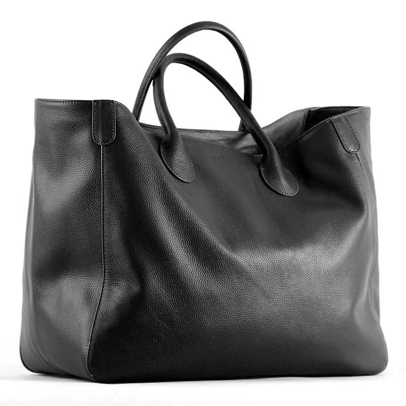 Oversized 41cm Big Women Tote Bag 100% Natural Leather Top Cow Hide Leather Handbag Luxury Lady Travel Bag Daily New - Premium Luggage Travel Bags from eprolo - Just $162.13! Shop now at Handbags Specialist Headquarter