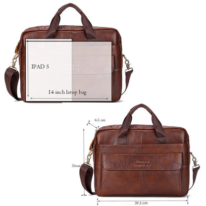 Men Genuine Leather Handbags Casual Leather Laptop Bags Male Business Travel Messenger Bags Men's Crossbody Shoulder Bag - Premium  from LACHIOUR Store - Just $169.99! Shop now at Handbags Specialist Headquarter