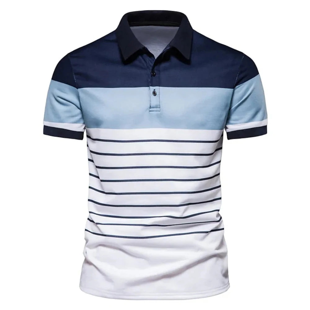 Men's Casual Striped Polo Shirt - Summer Style - Premium Men's Polo shirt from Handbags Specialist Headquarter - Just $29.98! Shop now at Handbags Specialist Headquarter