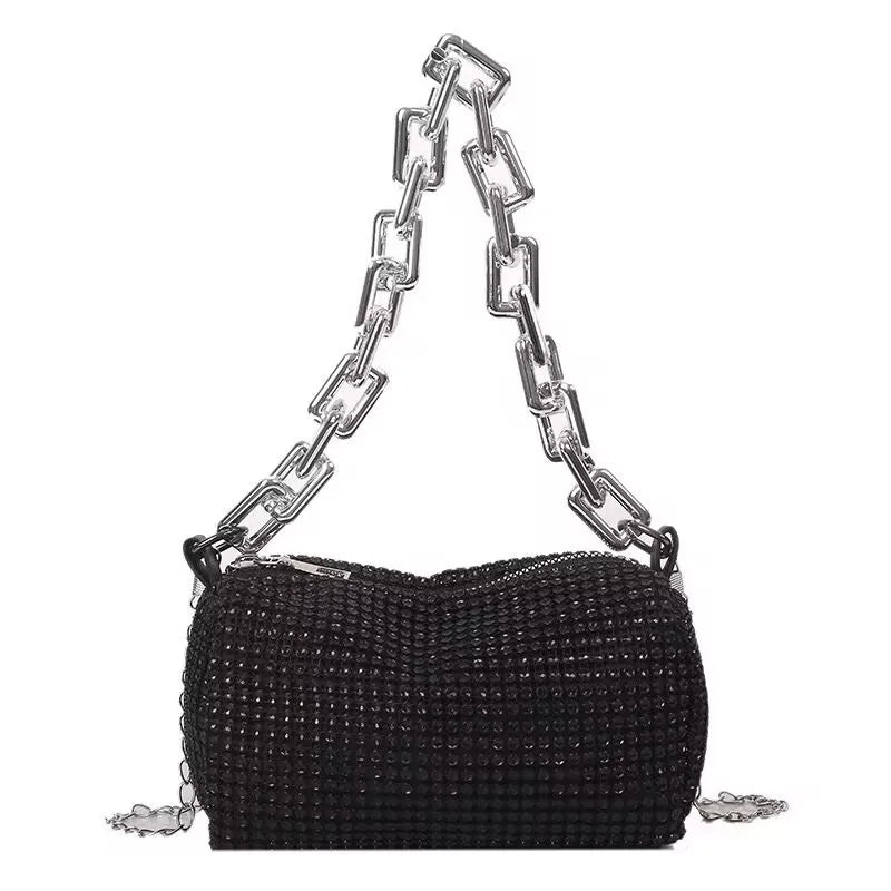Rhinestone Bucket Bag - Glittering Evening Accessory - Premium Crossbody Bags from Shop1103841340 Store - Just $19.49! Shop now at Handbags Specialist Headquarter