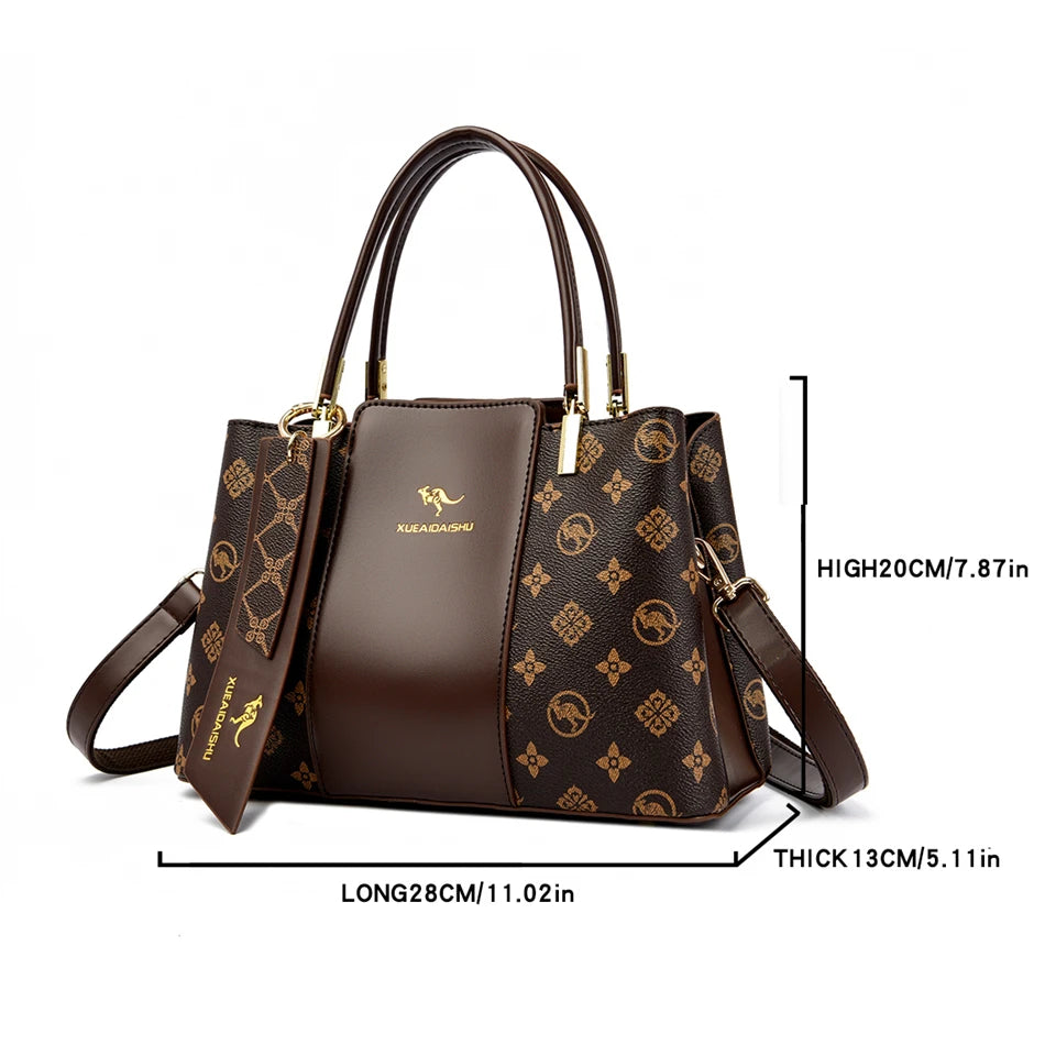 Luxury Handbag Fashion Print Large Capacity Soft Leather Women Shoulder Crossbody Bag Leisure Designer Ladies Purses and Handbag - Premium Handbags from eprolo - Just $64.45! Shop now at Handbags Specialist Headquarter