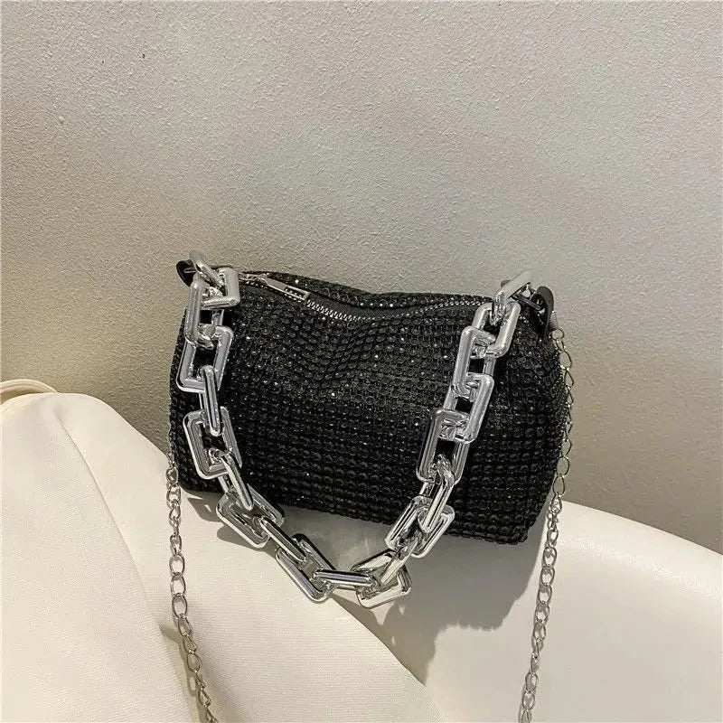 Rhinestone Bucket Bag - Glittering Evening Accessory - Premium Crossbody Bags from Shop1103841340 Store - Just $19.49! Shop now at Handbags Specialist Headquarter
