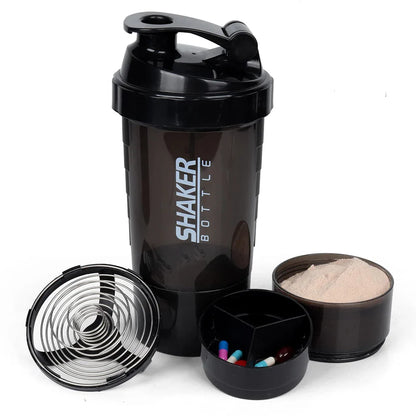 3-Layer Protein Shaker Bottle – Leakproof, BPA-Free, with Powder & Pill Storage for Fitness and Gym - Premium Water Bottles from Stone's Store - Just $20.49! Shop now at Handbags Specialist Headquarter
