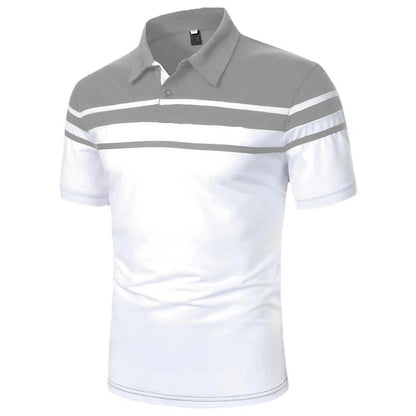 Men's Casual Striped Polo Shirt - Summer Style - Premium Men's Polo shirt from Handbags Specialist Headquarter - Just $29.98! Shop now at Handbags Specialist Headquarter