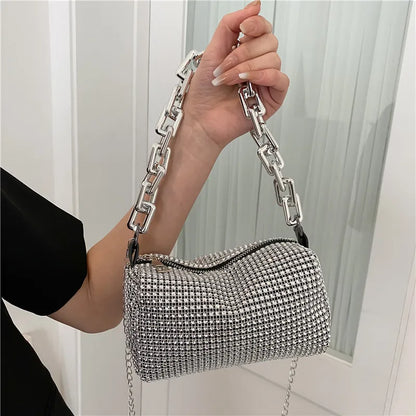 Rhinestone Bucket Bag - Glittering Evening Accessory - Premium Crossbody Bags from Shop1103841340 Store - Just $19.49! Shop now at Handbags Specialist Headquarter