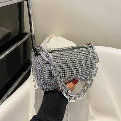 Rhinestone Bucket Bag - Glittering Evening Accessory - Premium Crossbody Bags from Shop1103841340 Store - Just $19.49! Shop now at Handbags Specialist Headquarter