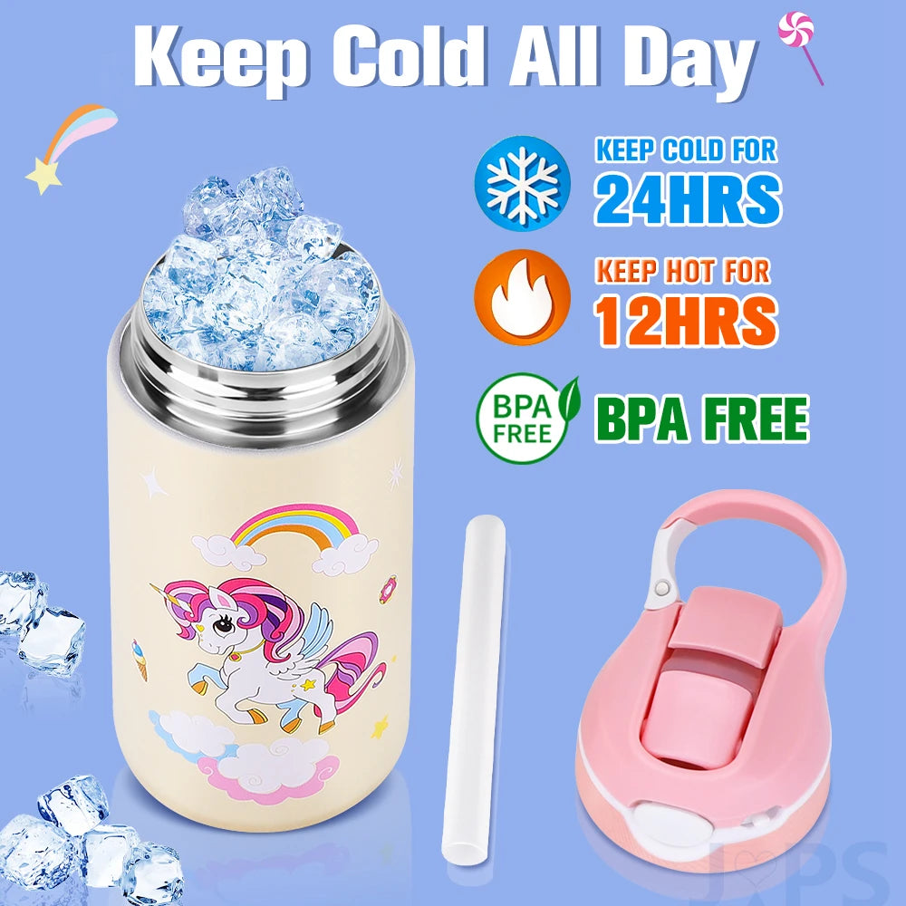 400ML Kids Water Bottle Cartoon Animal Children's Cup With Straw Stainless Steel Vacuum Flacks Thermos Bottle Thermal Mug Cups - Premium Water Bottles from eprolo - Just $28.75! Shop now at Handbags Specialist Headquarter