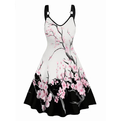 Dressfo Women's Summer Dresses Halloween Rose Injured Skull Print Hem - Premium  from Dressfo Gothic Clothing Store - Just $31.99! Shop now at Handbags Specialist Headquarter
