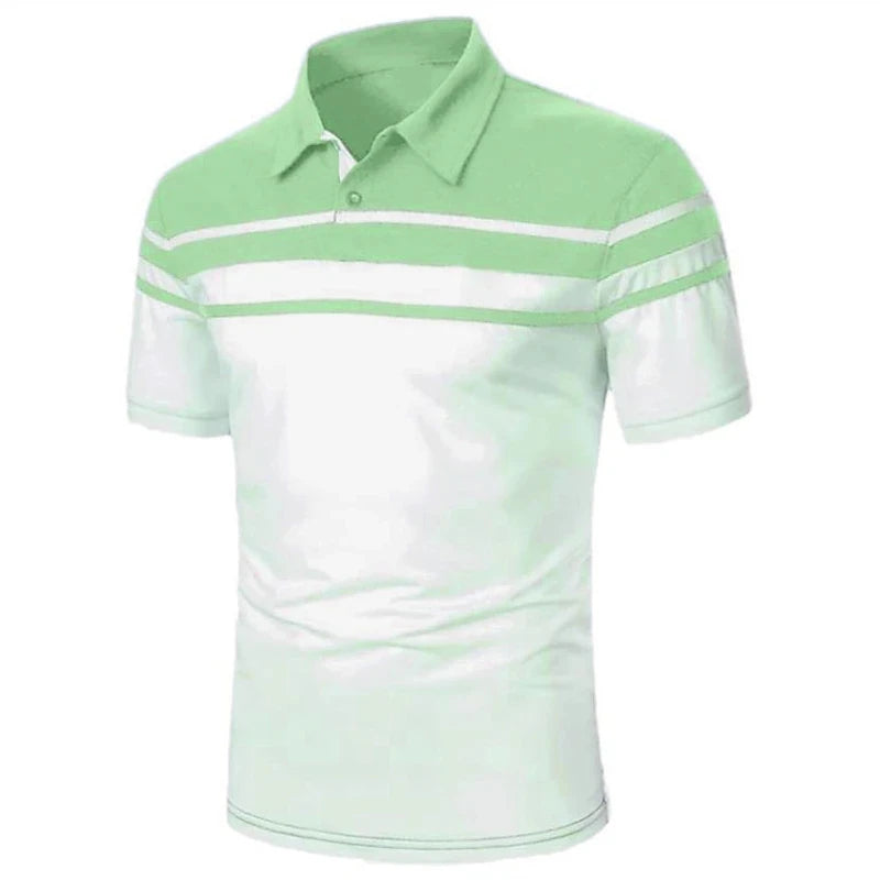 Men's Casual Striped Polo Shirt - Summer Style - Premium Men's Polo shirt from Handbags Specialist Headquarter - Just $29.98! Shop now at Handbags Specialist Headquarter