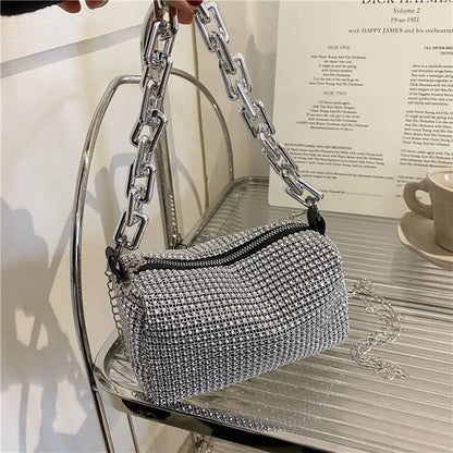 Rhinestone Bucket Bag - Glittering Evening Accessory - Premium Crossbody Bags from Shop1103841340 Store - Just $19.49! Shop now at Handbags Specialist Headquarter