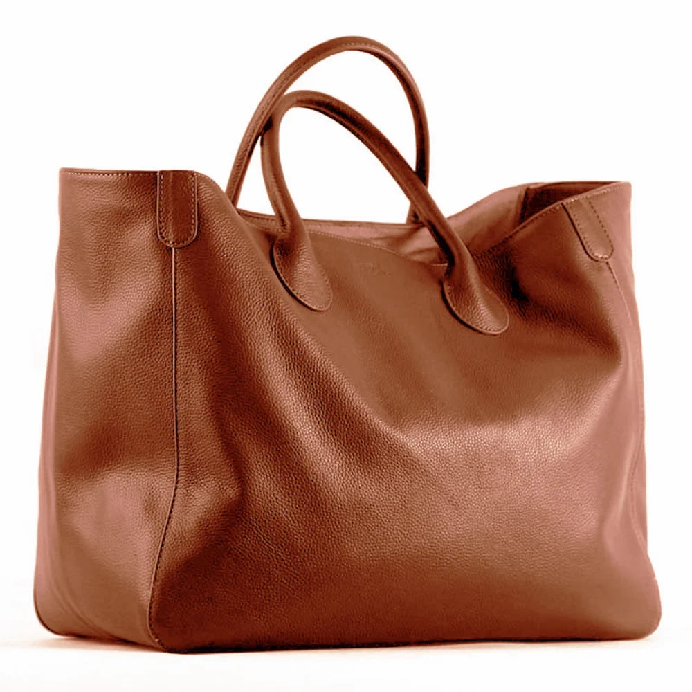 Oversized 41cm Big Women Tote Bag 100% Natural Leather Top Cow Hide Leather Handbag Luxury Lady Travel Bag Daily New - Premium Luggage Travel Bags from eprolo - Just $162.13! Shop now at Handbags Specialist Headquarter