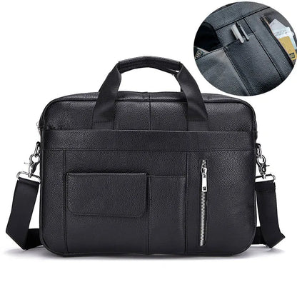 Men Genuine Leather Handbags Casual Leather Laptop Bags Male Business Travel Messenger Bags Men's Crossbody Shoulder Bag - Premium  from LACHIOUR Store - Just $169.99! Shop now at Handbags Specialist Headquarter