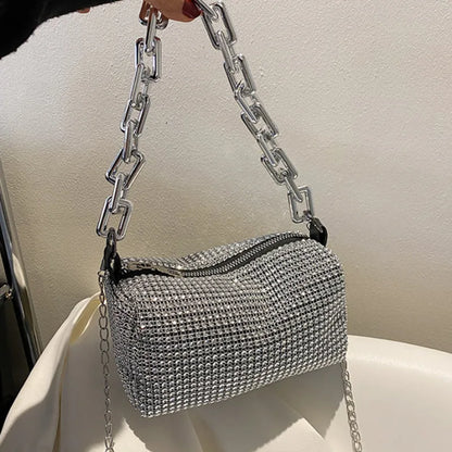 Rhinestone Bucket Bag - Glittering Evening Accessory - Premium Crossbody Bags from Shop1103841340 Store - Just $19.49! Shop now at Handbags Specialist Headquarter