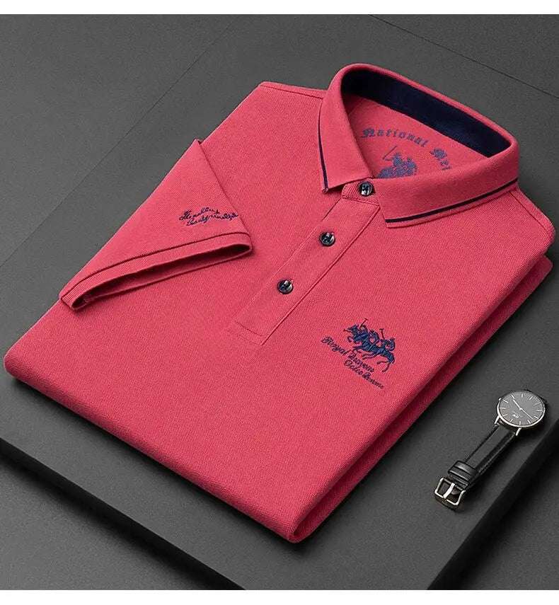 New Summer Korean Embroidered Polo Shirt Men's Luxury Top Casual Lapel Short Sleeve T-shirt Fashion Anti-wrinkle Men T Shirt - Premium Men's Polo shirt from Handbags Specialist Headquarter - Just $28.95! Shop now at Handbags Specialist Headquarter