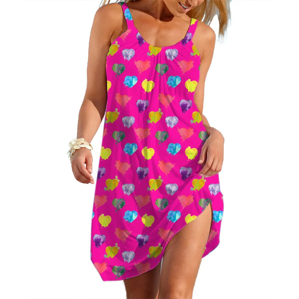Women's Slip Dress Heart Shape Casual Beach Clothes Summer Woman  Seaside Skirt Streetwear Lady Soft Dresses Sleevesless Tops - Premium  from Shop1103877602 Store - Just $25.99! Shop now at Handbags Specialist Headquarter