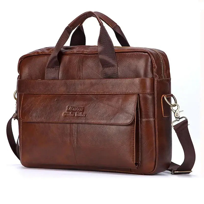 Men Genuine Leather Handbags Casual Leather Laptop Bags Male Business Travel Messenger Bags Men's Crossbody Shoulder Bag - Premium  from LACHIOUR Store - Just $169.99! Shop now at Handbags Specialist Headquarter