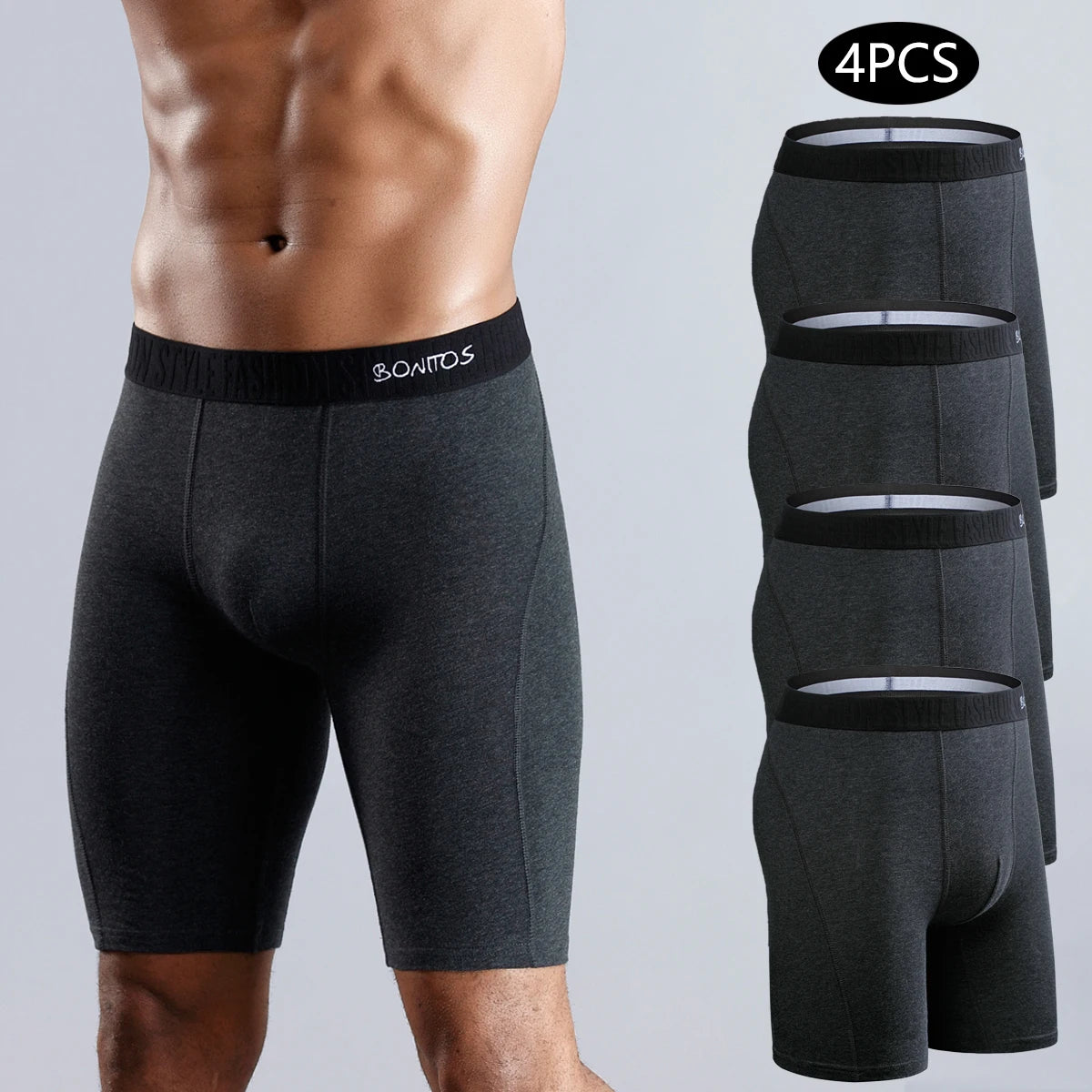4pcs long boxers for men underwear plus size Men's panties sexy long leg underpants cotton Mens boxer shorts fashion male Trunk - Premium Men's underwear from eprolo - Just $46.95! Shop now at Handbags Specialist Headquarter
