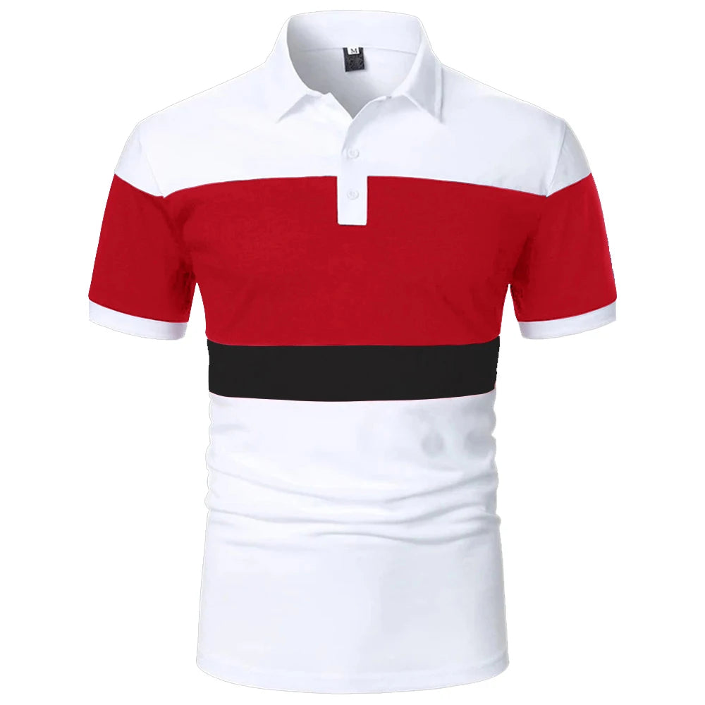 Men's Casual Striped Polo Shirt - Summer Style - Premium Men's Polo shirt from Handbags Specialist Headquarter - Just $29.98! Shop now at Handbags Specialist Headquarter