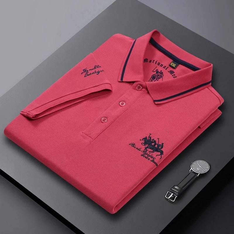 New Summer Korean Embroidered Polo Shirt Men's Luxury Top Casual Lapel Short Sleeve T-shirt Fashion Anti-wrinkle Men T Shirt - Premium Men's Polo shirt from Handbags Specialist Headquarter - Just $28.95! Shop now at Handbags Specialist Headquarter