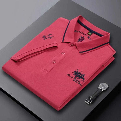 New Summer Korean Embroidered Polo Shirt Men's Luxury Top Casual Lapel Short Sleeve T-shirt Fashion Anti-wrinkle Men T Shirt - Premium Men's Polo shirt from Handbags Specialist Headquarter - Just $28.95! Shop now at Handbags Specialist Headquarter