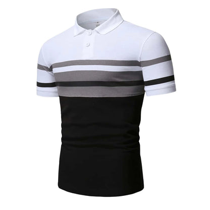 Men's Casual Striped Polo Shirt - Summer Style - Premium Men's Polo shirt from Handbags Specialist Headquarter - Just $29.98! Shop now at Handbags Specialist Headquarter