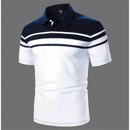 Men's Casual Striped Polo Shirt - Summer Style - Premium Men's Polo shirt from Handbags Specialist Headquarter - Just $29.98! Shop now at Handbags Specialist Headquarter
