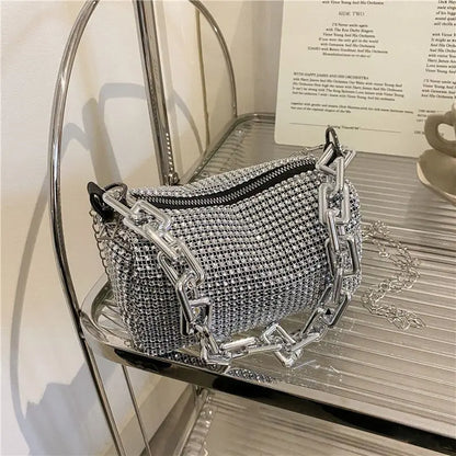 Rhinestone Bucket Bag - Glittering Evening Accessory - Premium Crossbody Bags from Shop1103841340 Store - Just $19.49! Shop now at Handbags Specialist Headquarter
