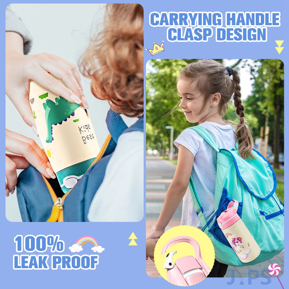 400ML Kids Water Bottle Cartoon Animal Children's Cup With Straw Stainless Steel Vacuum Flacks Thermos Bottle Thermal Mug Cups - Premium Water Bottles from eprolo - Just $28.75! Shop now at Handbags Specialist Headquarter