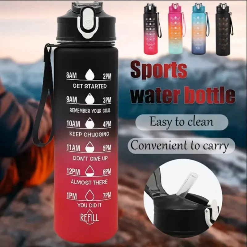 Sports Water Bottle with Time-Tracking Straw Leak Proof Locking Flip Cover for Easy Carry Ideal for Outdoor Adventures - Premium  from eprolo - Just $19.99! Shop now at Handbags Specialist Headquarter