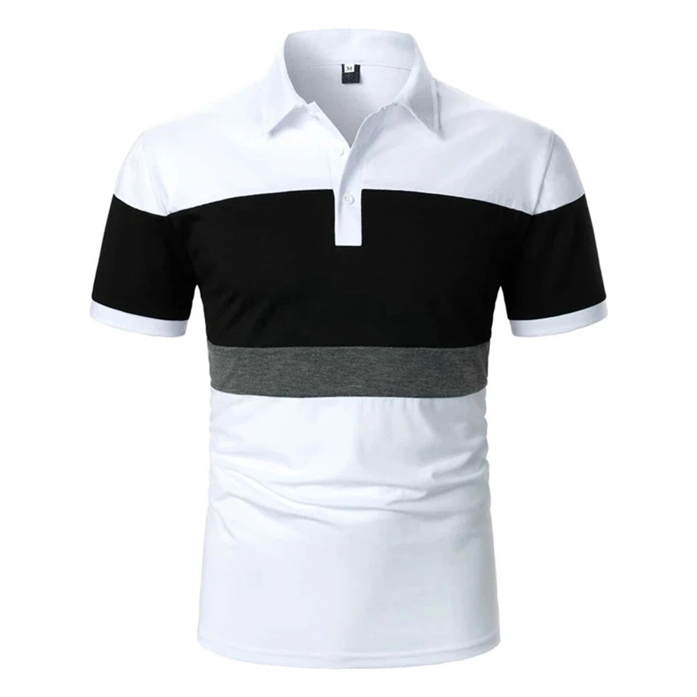 Men's Casual Striped Polo Shirt - Summer Style - Premium Men's Polo shirt from Handbags Specialist Headquarter - Just $29.98! Shop now at Handbags Specialist Headquarter