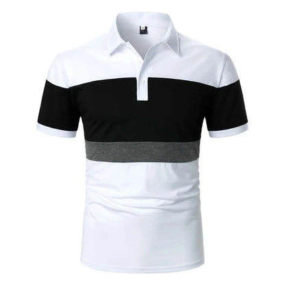 Men's Casual Striped Polo Shirt - Summer Style - Premium Men's Polo shirt from Handbags Specialist Headquarter - Just $29.98! Shop now at Handbags Specialist Headquarter