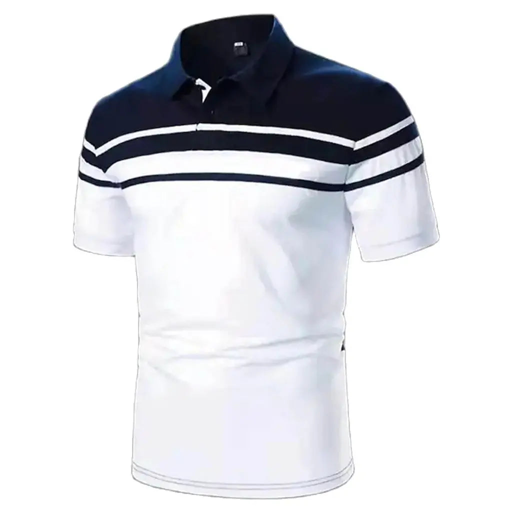 Men's Casual Striped Polo Shirt - Summer Style - Premium Men's Polo shirt from Handbags Specialist Headquarter - Just $29.98! Shop now at Handbags Specialist Headquarter