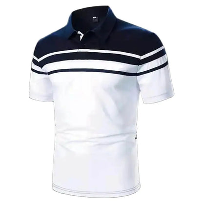 Men's Casual Striped Polo Shirt - Summer Style - Premium Men's Polo shirt from Handbags Specialist Headquarter - Just $29.98! Shop now at Handbags Specialist Headquarter