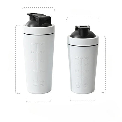500ML/750ML Stainless Steel Protein Powder Shaker Bottle with Steel Ball and Scale Leak Proof Gym Fitness Sport Whey Shakes Cup - Premium Water Bottles from Stone's Store - Just $18.99! Shop now at Handbags Specialist Headquarter