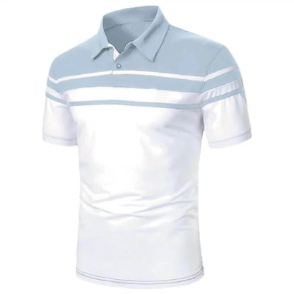 Men's Casual Striped Polo Shirt - Summer Style - Premium Men's Polo shirt from Handbags Specialist Headquarter - Just $29.98! Shop now at Handbags Specialist Headquarter