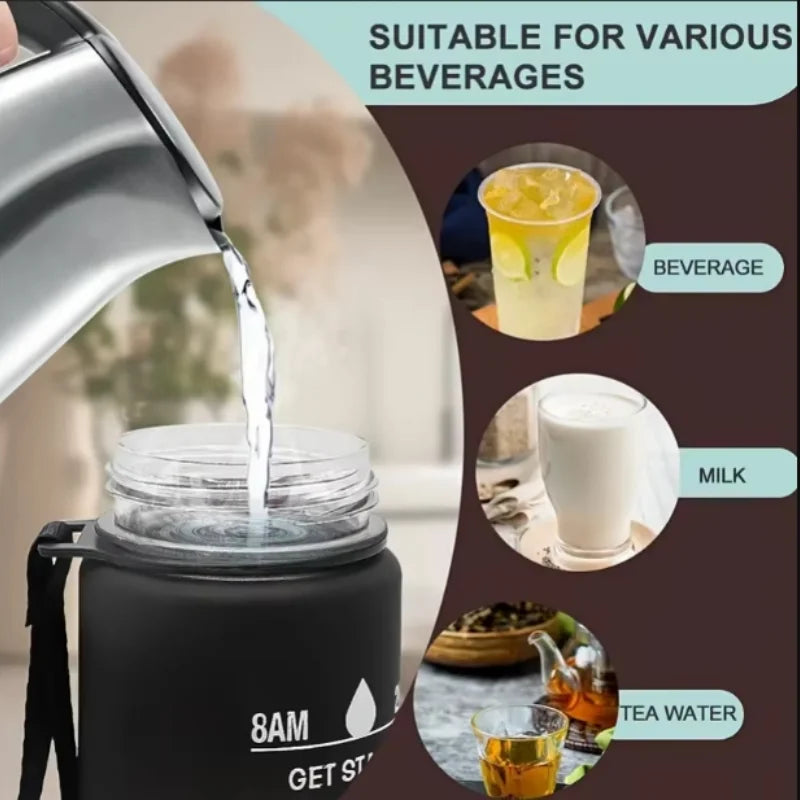 Sports Water Bottle with Time-Tracking Straw Leak Proof Locking Flip Cover for Easy Carry Ideal for Outdoor Adventures - Premium  from eprolo - Just $19.99! Shop now at Handbags Specialist Headquarter