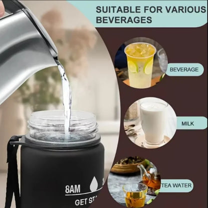 Sports Water Bottle with Time-Tracking Straw Leak Proof Locking Flip Cover for Easy Carry Ideal for Outdoor Adventures - Premium  from eprolo - Just $19.99! Shop now at Handbags Specialist Headquarter